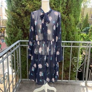 New DKNY Floral Silk Dress Size M